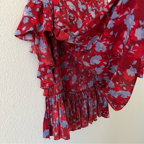 Alexis 100% Silk Floral Danijela Ruffled Blouse Top SZ Medium - Picture 8 of 14